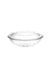 18 oz. Clear Plastic Salad Bowl with Lid - 150/Case